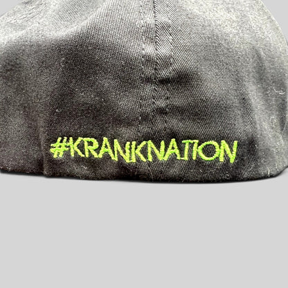 Raree Finds black Krank Golf Flexfit hat featuring bright green #KrankNation embroidery on the back