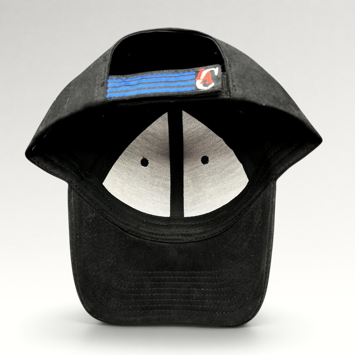 Raree Finds vintage LA Clippers black cotton strapback hat with team logo detail on the adjustable back strap