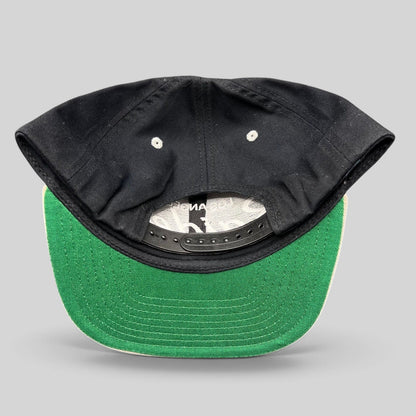 Raree Finds Reebok NFL Vintage Collection LA Raiders snapback hat showing the black crown and green undervisor