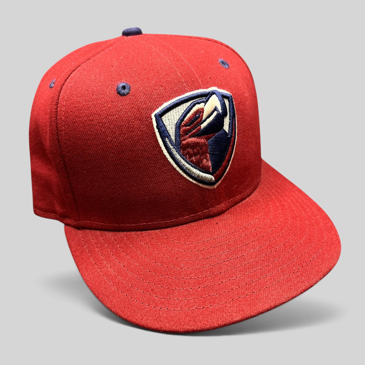 Raree Finds Lancaster JetHawks New Era 59FIFTY fitted hat in red with navy embroidered team logo