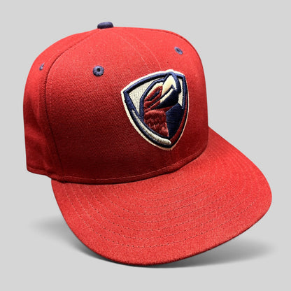 Raree Finds Lancaster JetHawks New Era 59FIFTY fitted hat in red with navy embroidered team logo