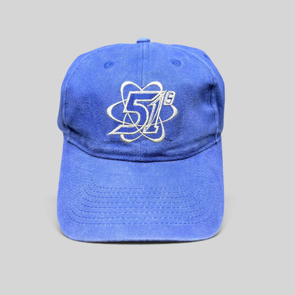 Raree Finds royal blue Las Vegas 51s MiLB strapback hat with embroidered atomic logo on the front