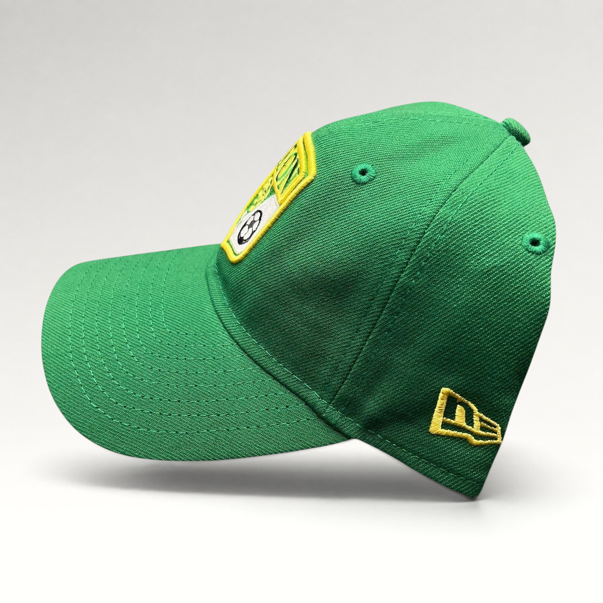 Raree Finds LEON FC green New Era 9TWENTY strapback hat with embroidered soccer crest and side logo detail