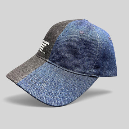 Raree Finds Levi’s two-tone black and indigo denim strapback cap with vintage San Francisco branding on the front.