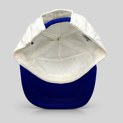 Raree Finds vintage 1994 Lillehammer Winter Olympics flex-back hat interior view showing white crown and blue brim