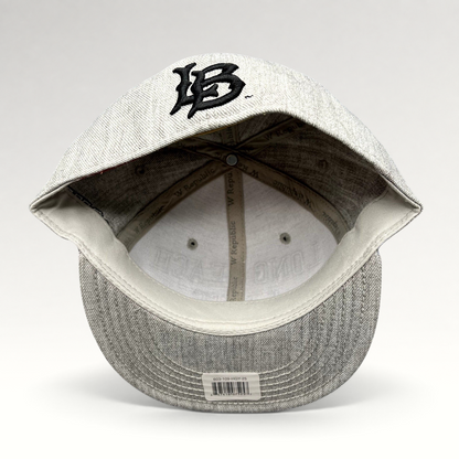 Raree Finds W Republic Long Beach State 49ers fitted hat interior view showing heather gray wool blend construction
