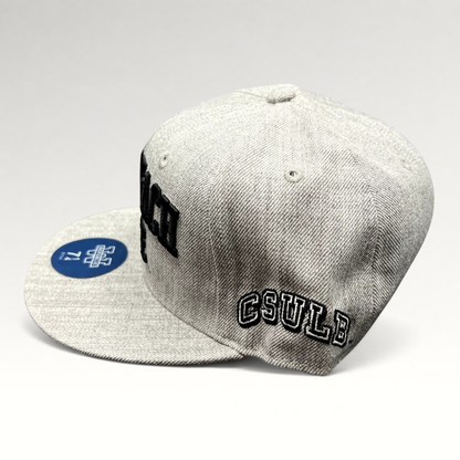 Raree Finds Long Beach State 49ers fitted hat in heather gray with black embroidered lettering and flat brim