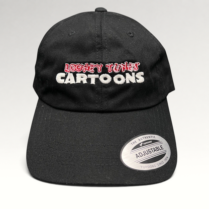 Raree Finds black cotton Looney Tunes Cartoons crew strapback hat with red and white embroidered logo