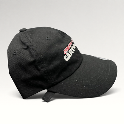 Raree Finds black cotton Looney Tunes Cartoons crew strapback hat with red and white embroidered front logo