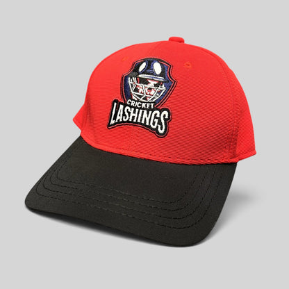 Raree Finds Los Angeles Lashings cricket fitted cap with a red crown, black visor, and embroidered team crest.