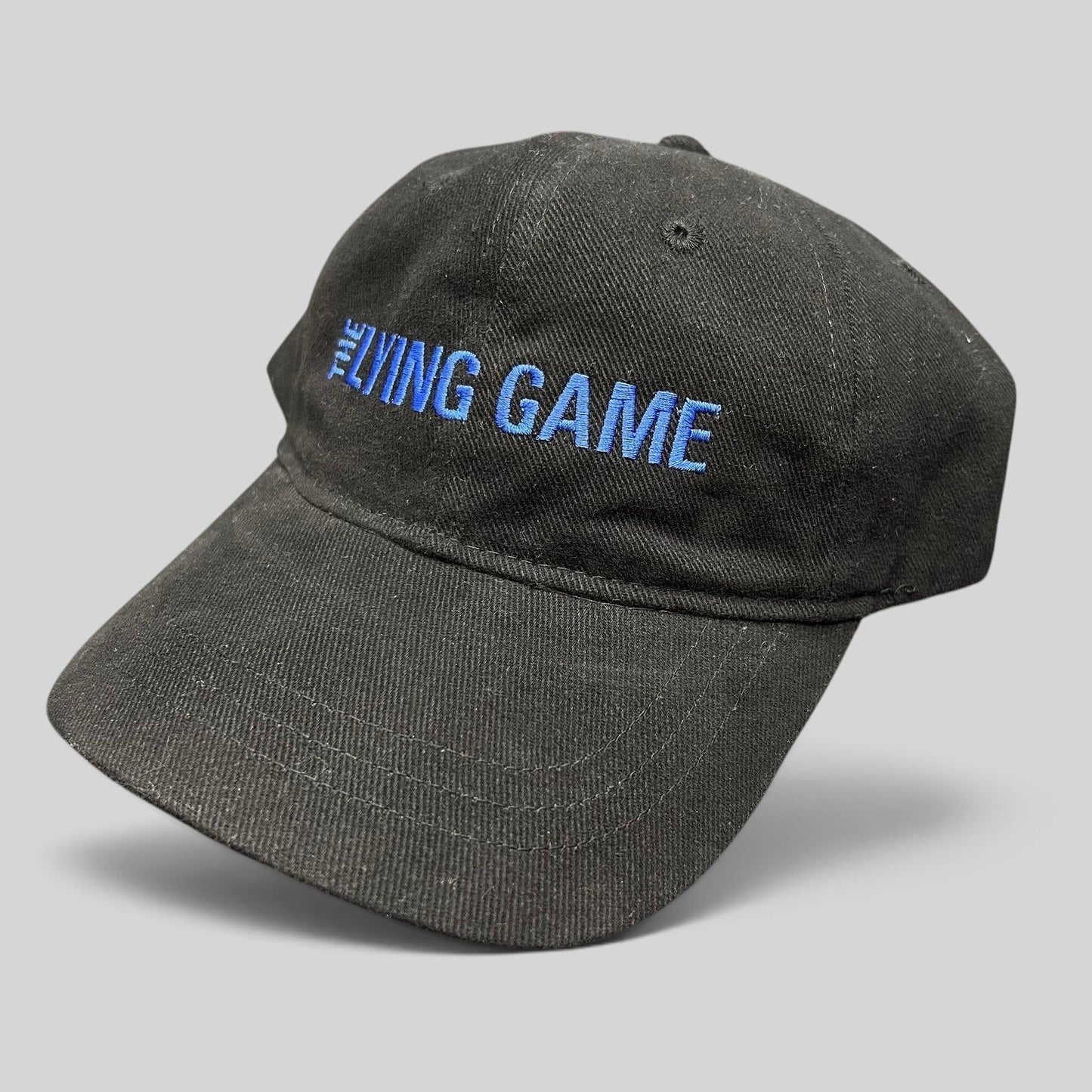 Raree Finds black cotton strapback hat with blue The Lying Game embroidery from the 2010 pilot crew production.