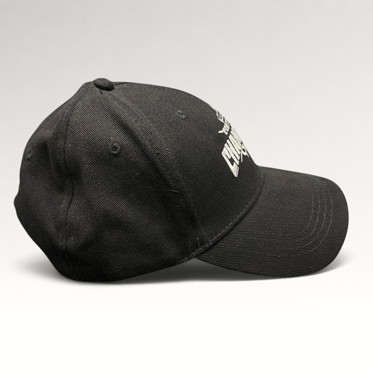 Raree Finds black Marvel Contest of Champions snapback hat with white embroidered logo and neon green undervisor.