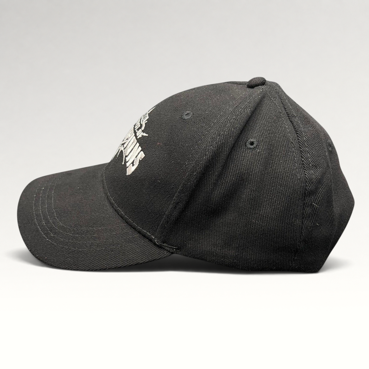 Raree Finds black Marvel Contest of Champions gaming snapback hat with white embroidered logo and green undervisor