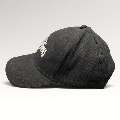 Raree Finds black Marvel Contest of Champions gaming snapback hat with white embroidered logo and green undervisor
