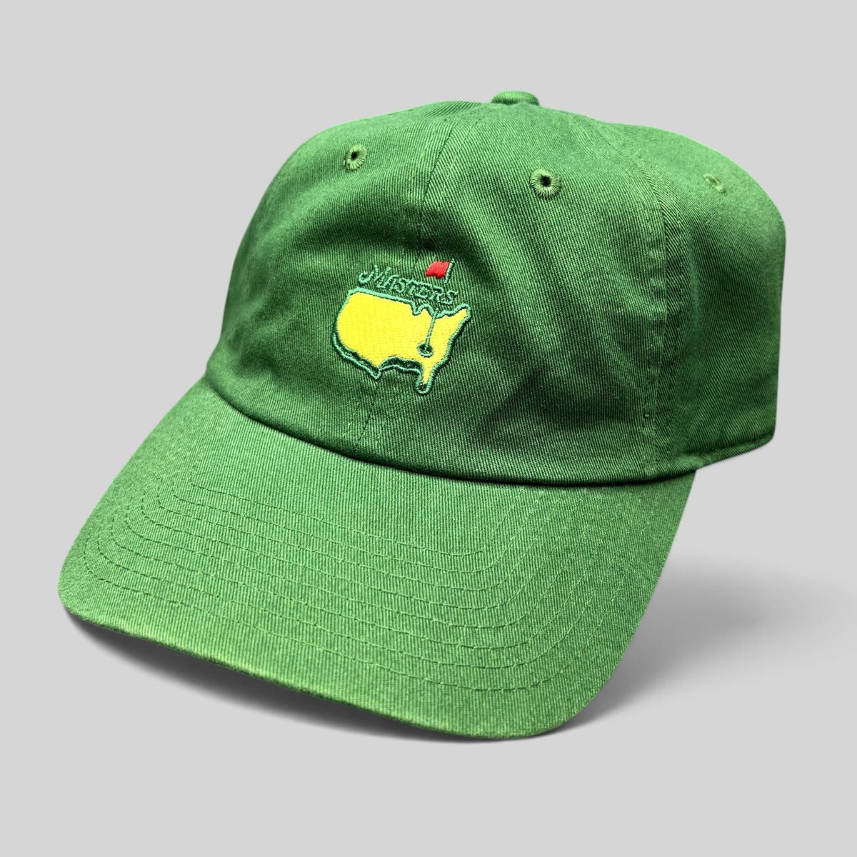 Raree Finds green cotton Masters Tournament strapback hat with embroidered Augusta National logo on the front