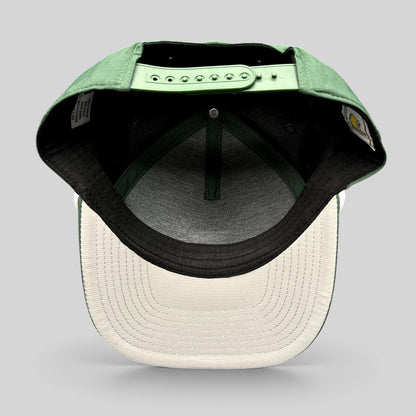 Raree Finds 2024 Masters Tournament green snapback golf hat interior view showing adjustable strap and white brim