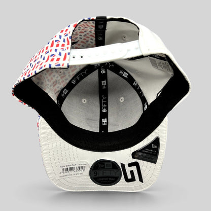 Raree Finds McLaren Formula 1 Team New Era 9FIFTY cap interior showing geometric print and stretch-snap closure
