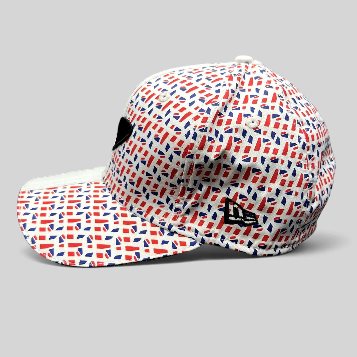 Raree Finds McLaren Formula 1 Team 9FIFTY stretch snapback hat with red and blue geometric print and side logo