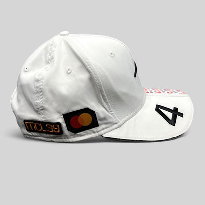 Raree Finds McLaren Formula 1 Team 9FIFTY stretch-snap hat in white with black number 4 embroidery on the brim