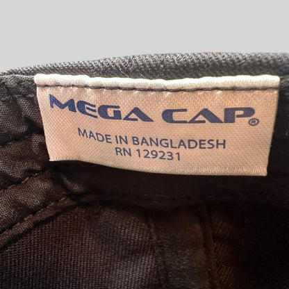 Raree Finds Mega Cap brand label inside a black Activision snapback hat showing manufacturing details