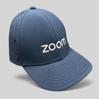 Raree Finds navy Melin Hydro A-Game snapback hat with Zoom embroidery and laser-perforated side panels