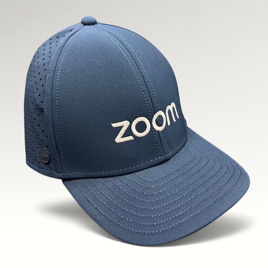 Raree Finds navy Melin Hydro A-Game snapback hat with Zoom embroidery and laser-perforated side panels