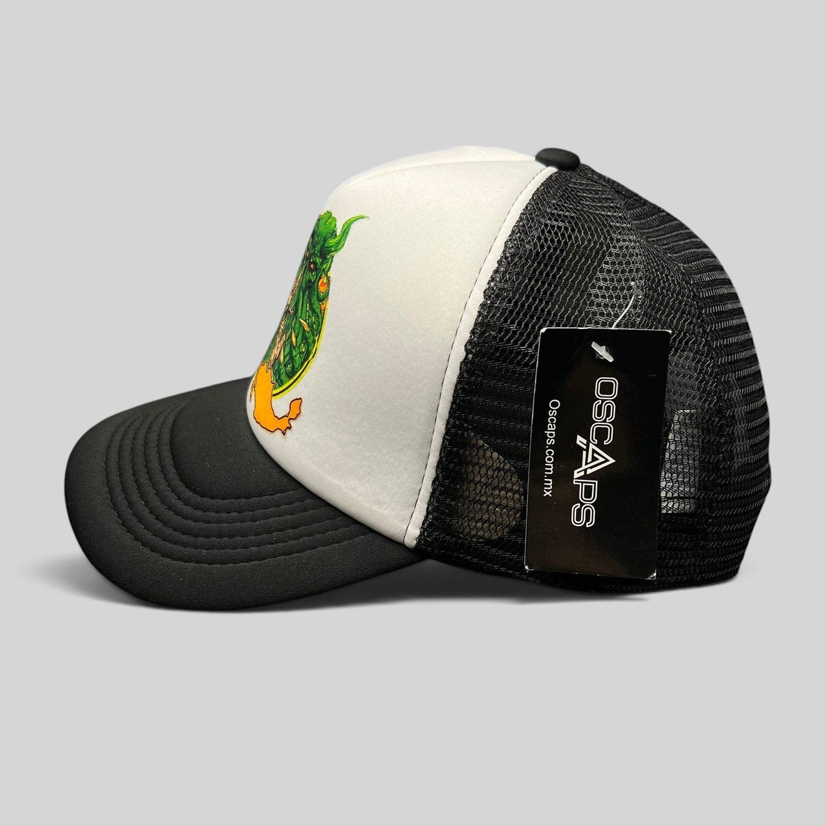 Raree Finds vintage Metallica Mexican Militia Chapter trucker hat with white foam front, black mesh, and graphic.