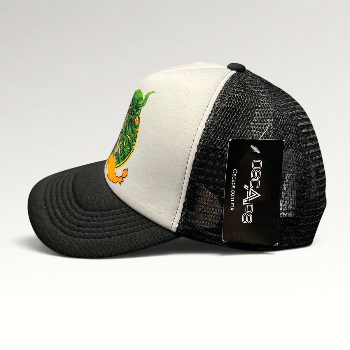 Raree Finds vintage Metallica Mexican Militia Chapter trucker hat with white foam front, black mesh, and graphic.