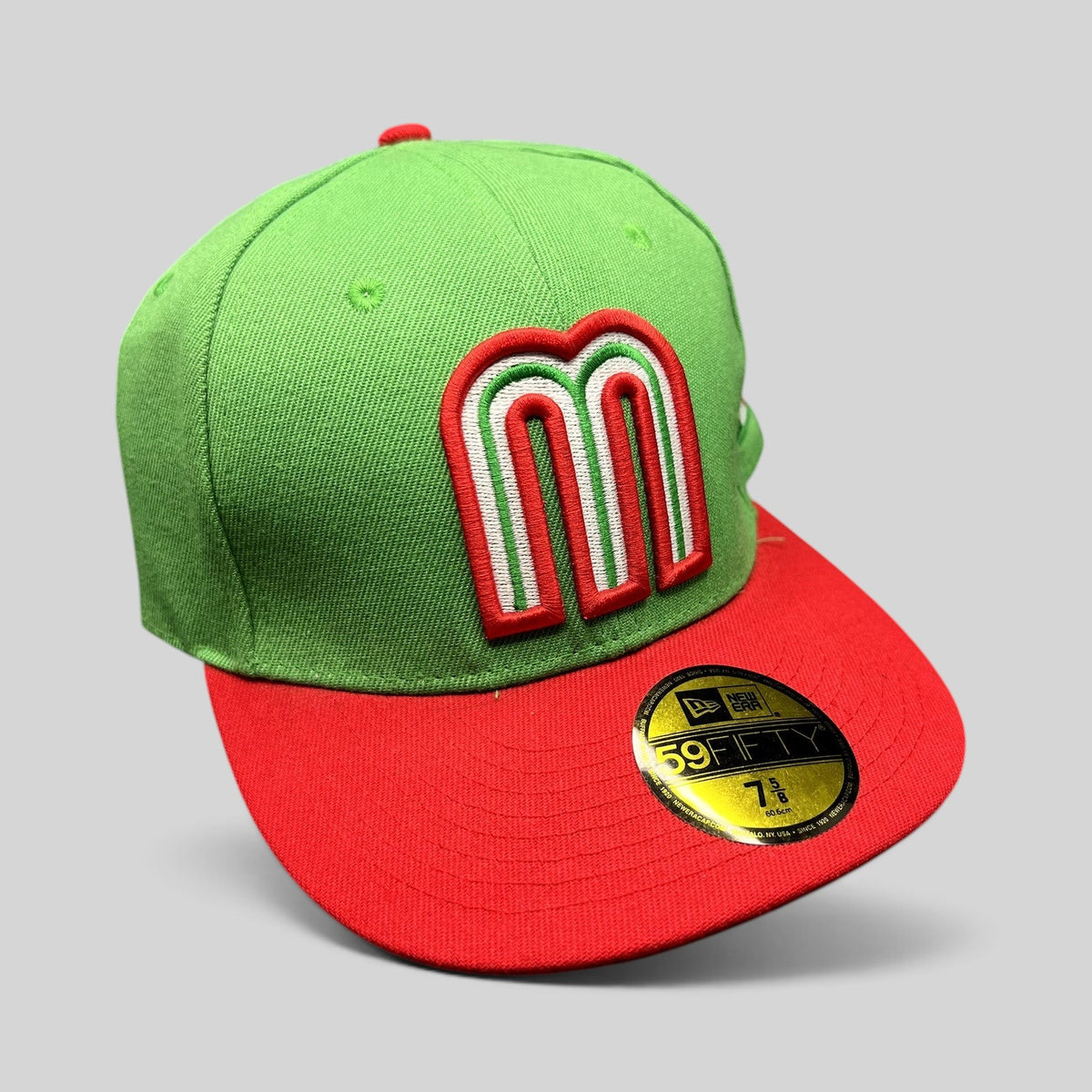 Raree Finds New Era 59FIFTY Mexico World Baseball Classic fitted hat with green crown and red visor