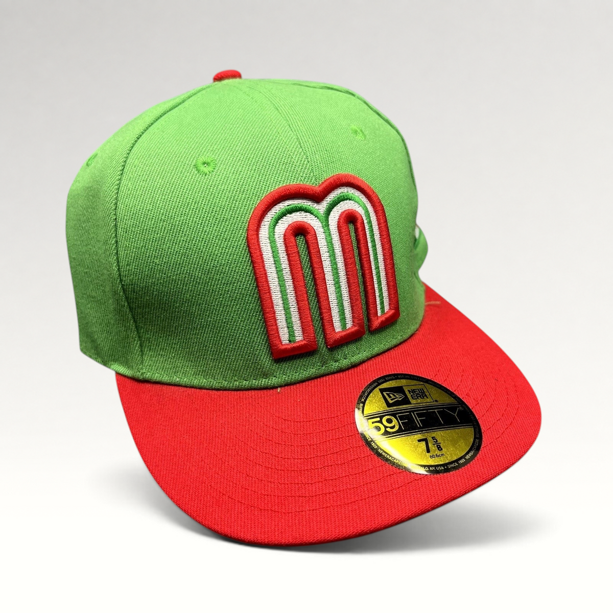 Raree Finds New Era 59FIFTY Mexico World Baseball Classic fitted hat with green crown and red visor