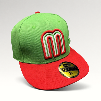 Raree Finds New Era 59FIFTY Mexico World Baseball Classic fitted hat with green crown and red visor