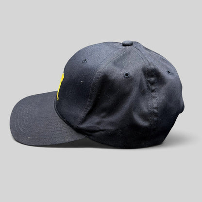 Raree Finds vintage Michigan Wolverines navy blue cotton snapback hat with maize Block M embroidery and gray undervisor