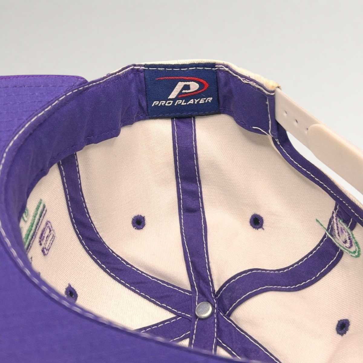 Raree Finds vintage Pro Player Milwaukee Bucks snapback hat interior label and white crown detail