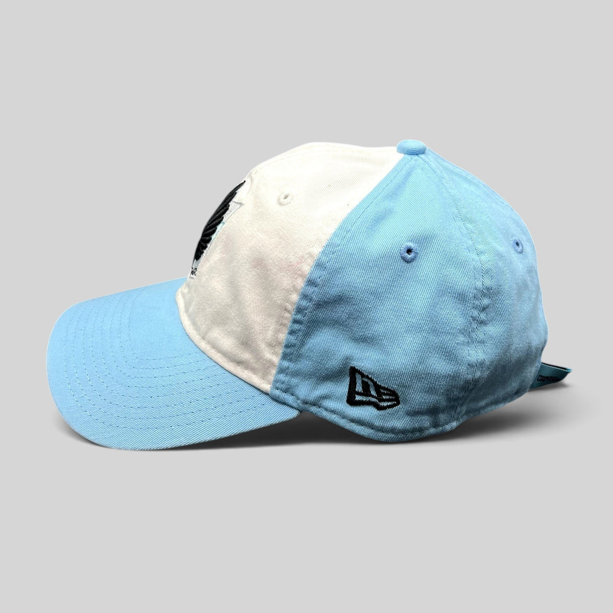 Raree Finds Minnesota United FC New Era 9TWENTY strapback hat in light blue and white with embroidered loon crest
