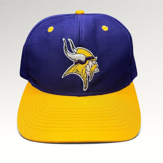 Raree Finds vintage Logo Athletic Minnesota Vikings snapback hat with purple crown and gold brim
