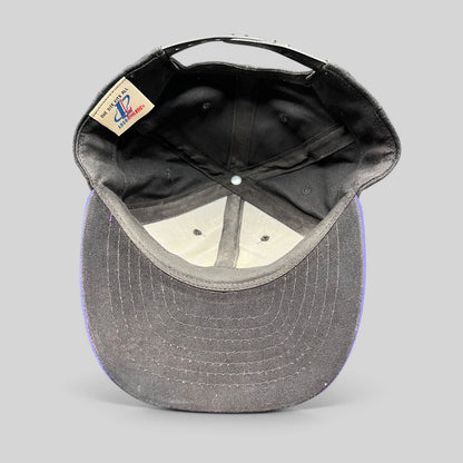 Raree Finds vintage Minnesota Vikings Logo Athletic snapback interior showing brand tag and black underbrim