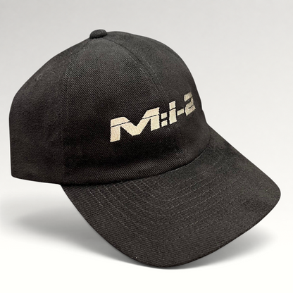 Raree Finds vintage black corduroy Mission Impossible 2 promotional snapback hat with embroidered M:I-2 logo