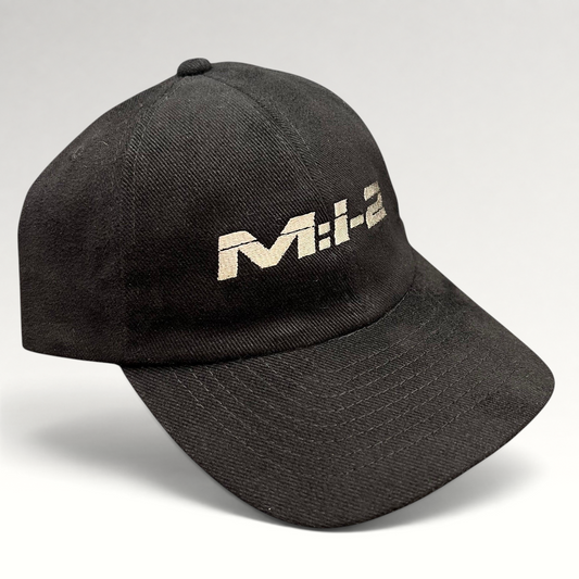 Raree Finds vintage black corduroy Mission Impossible 2 promotional snapback hat with embroidered M:I-2 logo