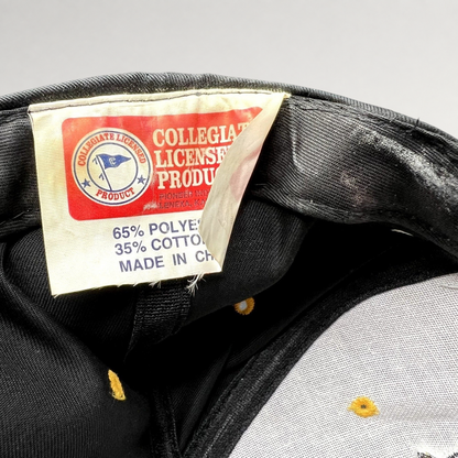 Raree Finds vintage University of Missouri Mizzou snapback hat interior tag showing collegiate licensing details