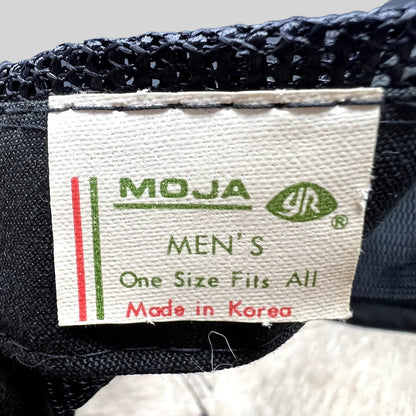 Raree Finds vintage MOJA hat interior label showing Made in Korea branding and one size fits all text