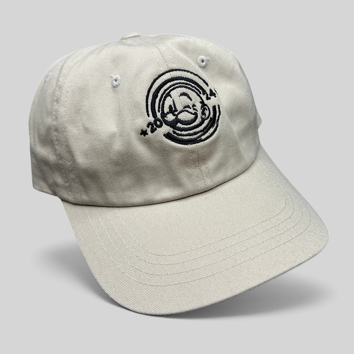 Raree Finds cream Monopoly GO Yupoong strapback hat with black embroidered Mr. Monopoly 2024 logo on front