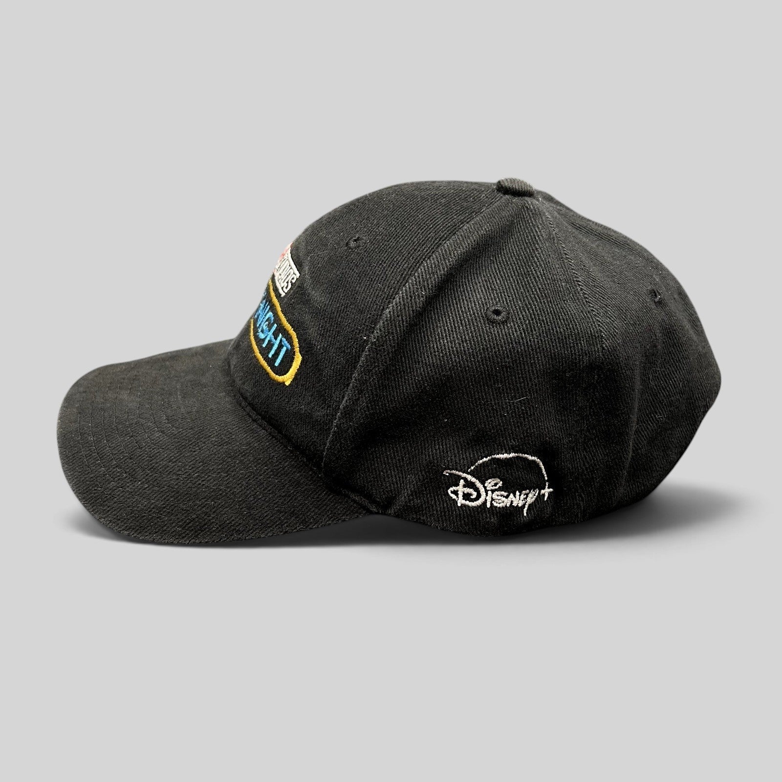 Raree Finds black cotton Moon Knight cast and crew strapback hat with embroidered Marvel Studios and Disney+ logos