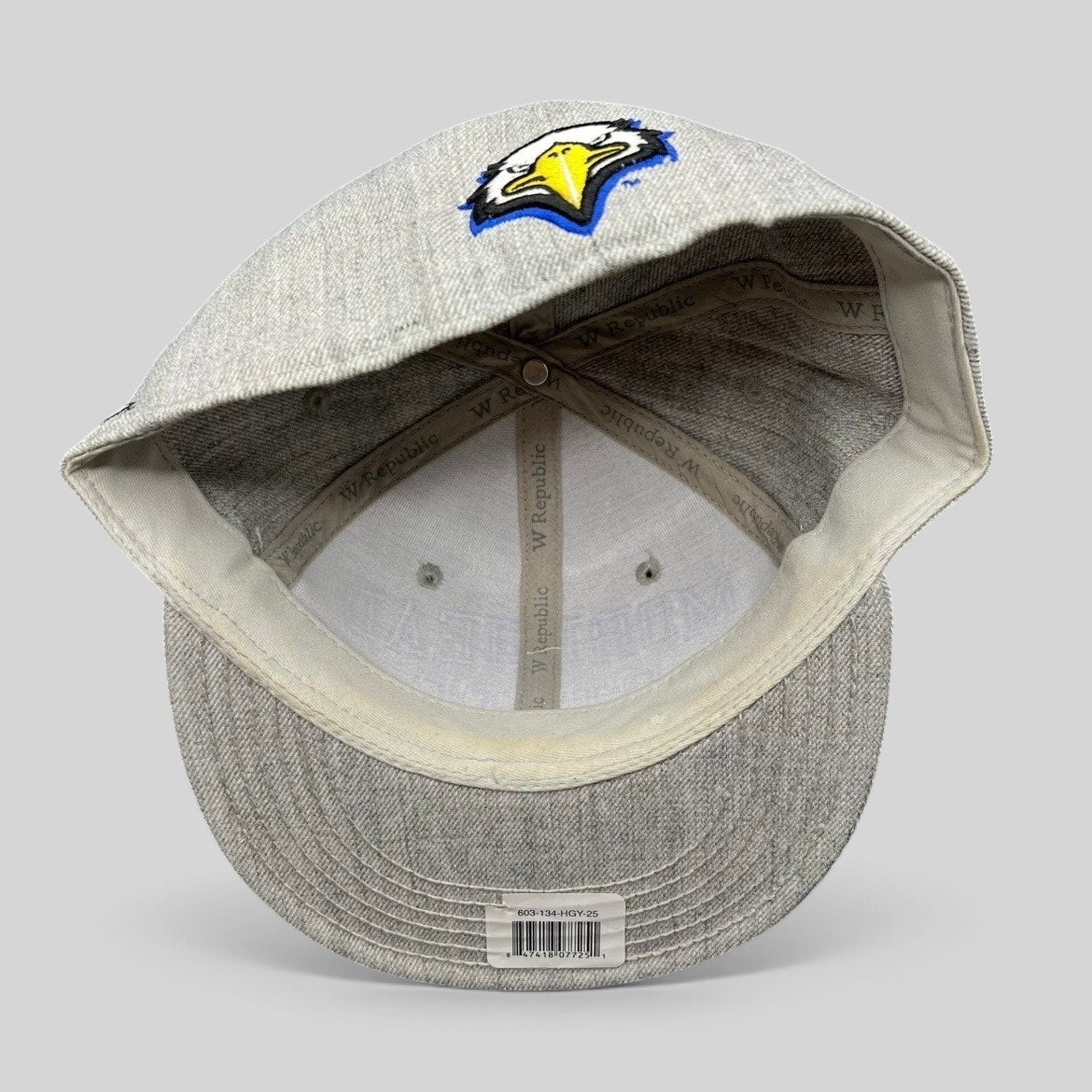 Raree Finds W Republic Morehead State Eagles fitted hat interior showing the embroidered eagle logo and branded taping
