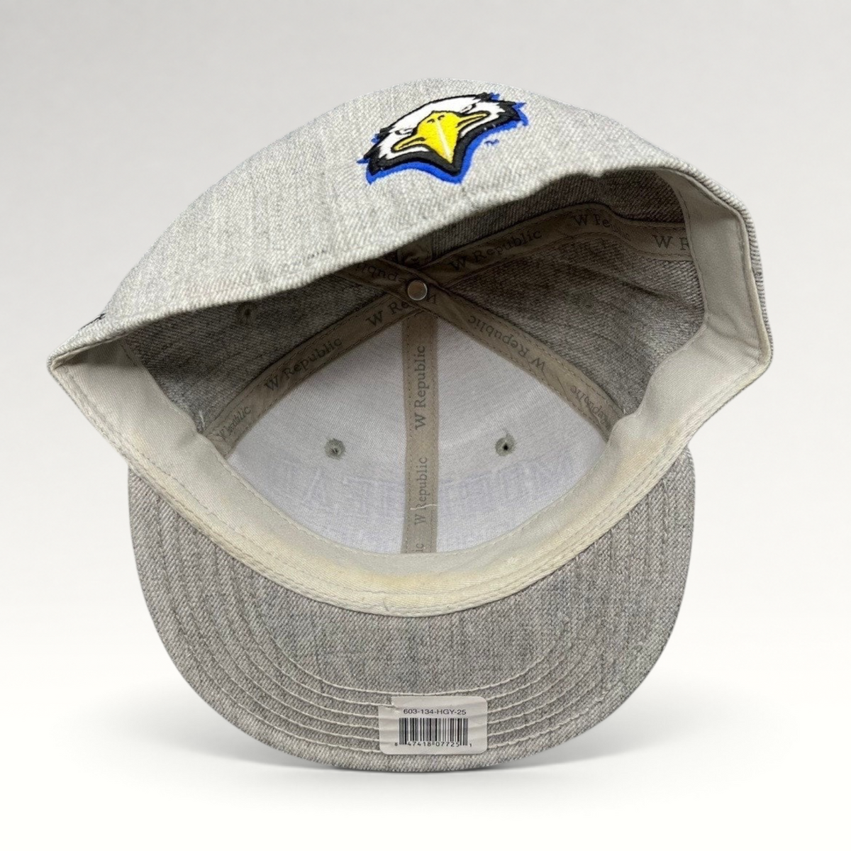 Raree Finds W Republic Morehead State Eagles fitted hat interior showing the embroidered eagle logo and branded taping