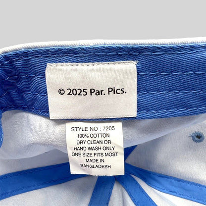 Raree Finds The Naked Gun 2025 promotional hat interior tag showing Paramount Pictures copyright and care instructions