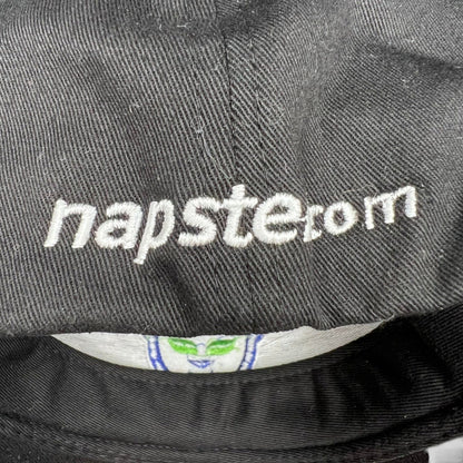 Raree Finds vintage Y2K black flex hat with white Napster.com embroidery on the back panel