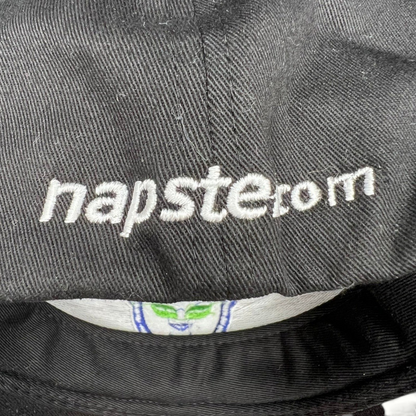 Raree Finds vintage Y2K black flex hat with white Napster.com embroidery on the back panel