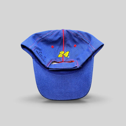 Raree Finds vintage Chase Authentics blue cotton NASCAR #24 snapback hat with red contrast stitching