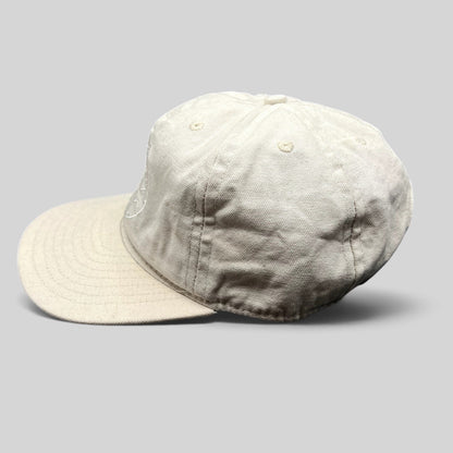 Raree Finds vintage Y2K Ojai Surf Club natural canvas strapback hat with a structured crown and flat brim