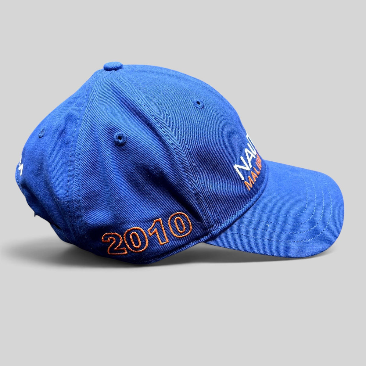 Raree Finds royal blue Nautica Malibu Triathlon cotton strapback hat with 2010 embroidery and pre-curved brim